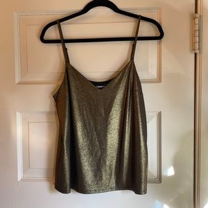 Express Shimmering Dark Gold Top - size medium